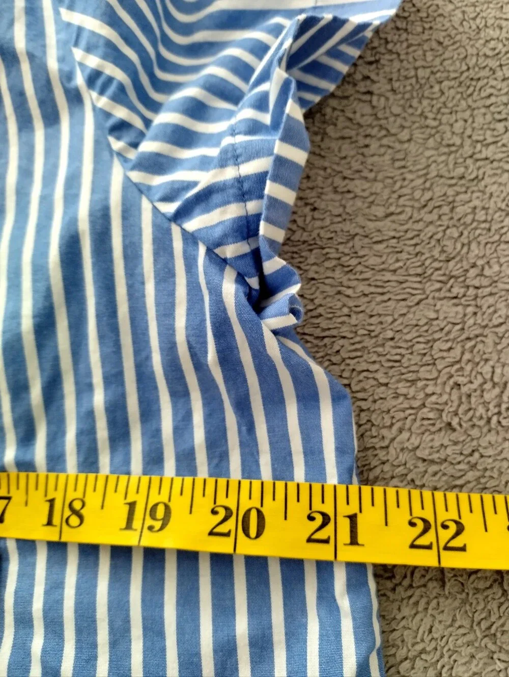 J. Crew Striped short-sleeve poplin popover top Sz M